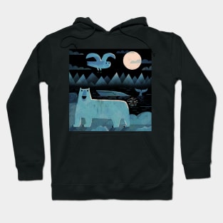 Owl. Bear and Whale Hoodie